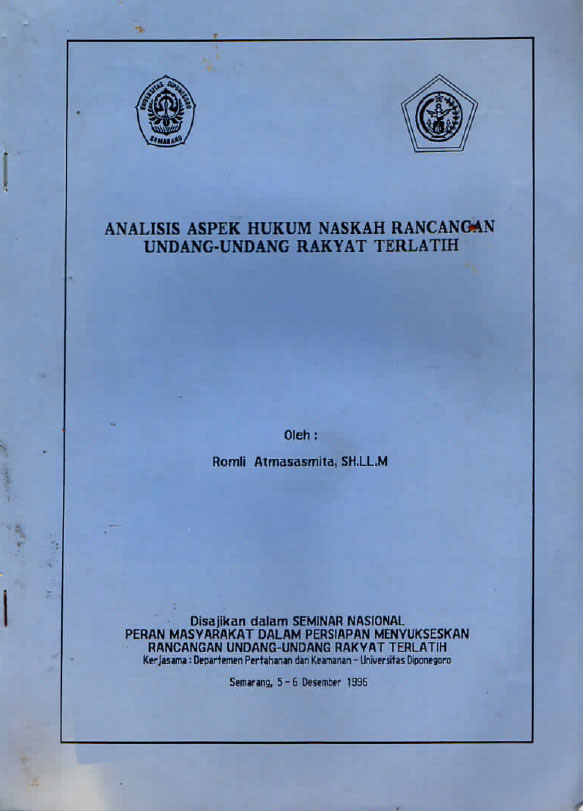 Analisis Aspek Hukum Naskah Rancangan Undang-undang Rakyat Terlatih