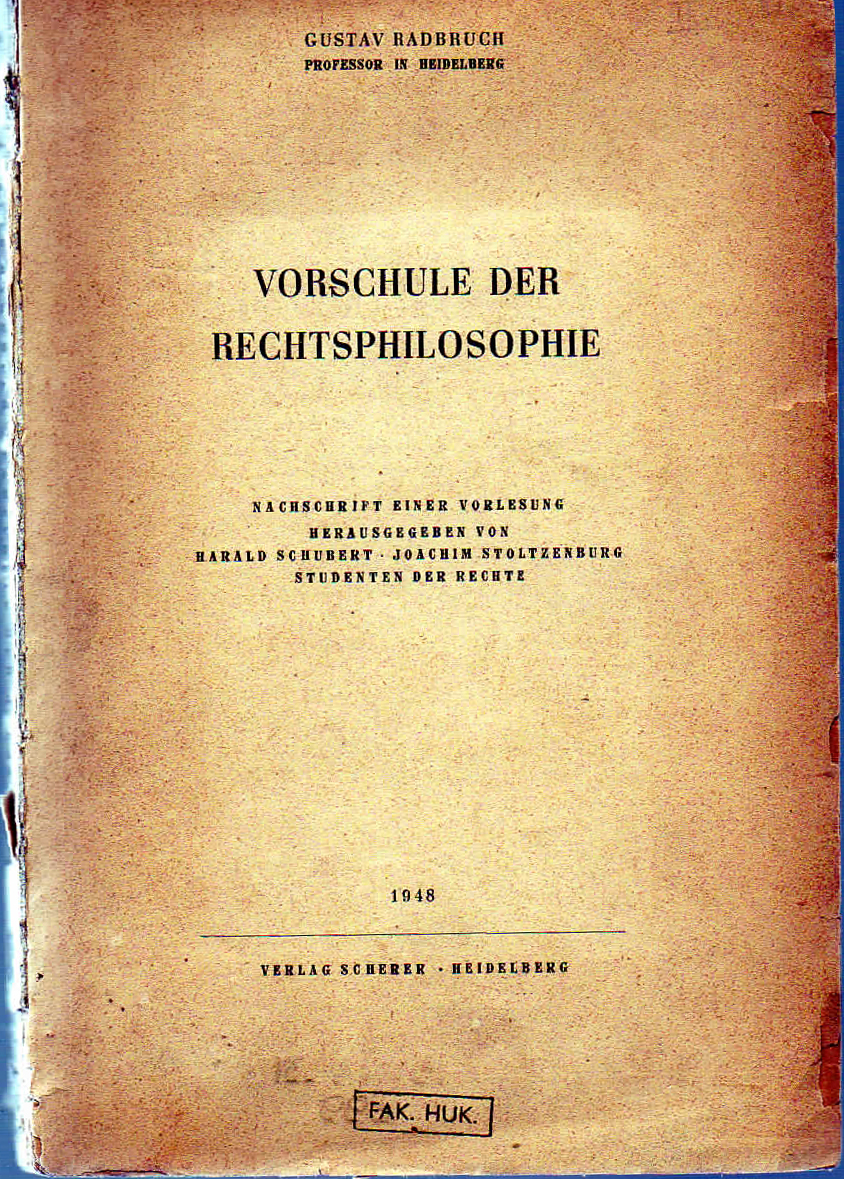 Vorschule der Rechtsphilosophie