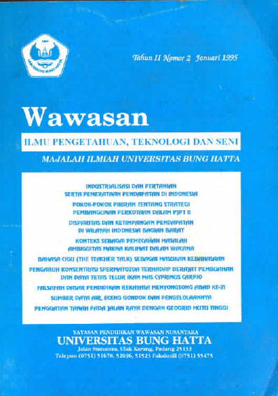 Wawasan Ilmu Pengetahuan Teknologi dan Seni Tahun II No.2 Januari 1995